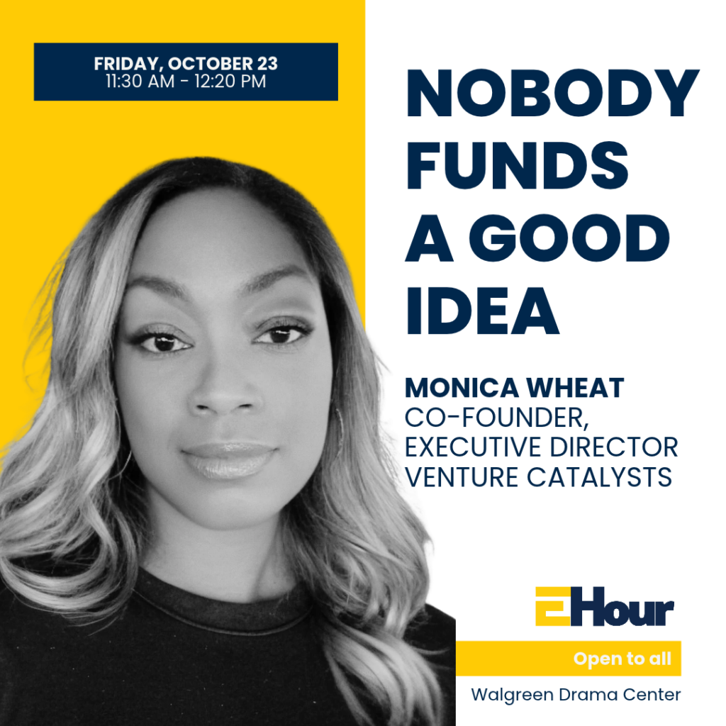 Headshot of entrepreneur Monica Wheat ahead of her October 23 lecture on north campus